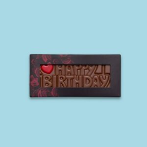 Sjokoladeplate med tekst - Happy birthday