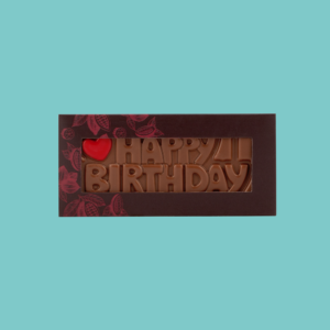 Happy Birthday Sjokoladeplate med tekst